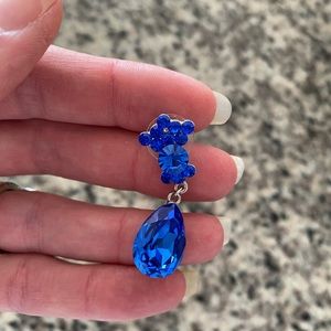 Royal blue drop statement earrings